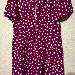 kate spade Plum Polka Dot Midi Dress